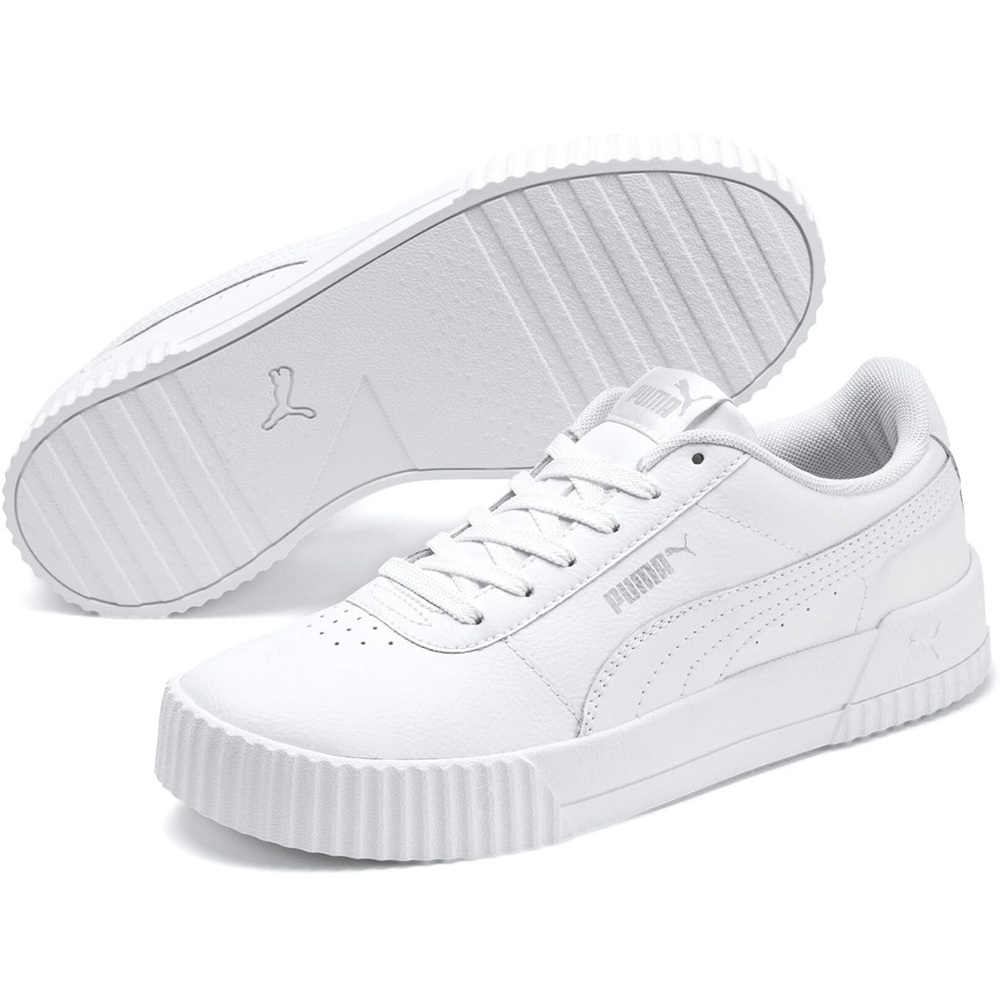 Puma All-White Low-Top Platform Sneakers